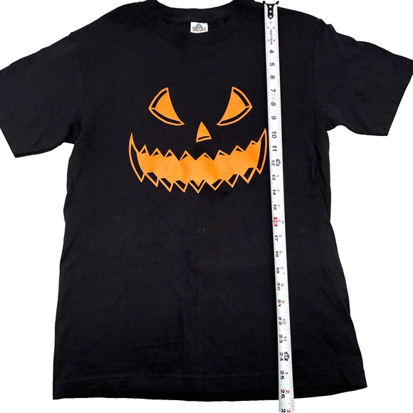 Vintage 90s Alstyle Apparel Black Cotton Jack O'lantern Halloween T-shirt Size S - Picture 7 of 9